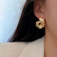 Wholesale Jewelry Simple Style Solid Color Alloy Gold Plated Plating Ear Studs main image 3