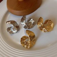 Wholesale Jewelry Simple Style Solid Color Alloy Gold Plated Plating Ear Studs main image 6