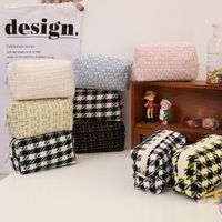 Plaid Cloth School Korean Style Pencil Case main image 2