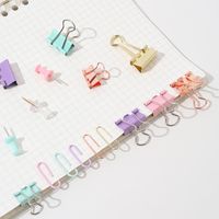 Solid Color Metal Class Learning Graduation Cute Paper Clip Long Tail Clip main image 3