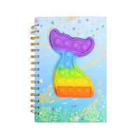1 Piece Star Rocket Mermaid Class Learning Silica Gel Paper Metal Cute Notebook sku image 1