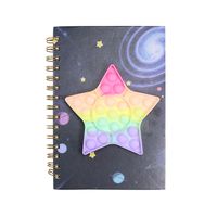1 Piece Star Rocket Mermaid Class Learning Silica Gel Paper Metal Cute Notebook sku image 3