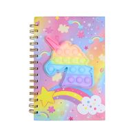 1 Piece Star Rocket Mermaid Class Learning Silica Gel Paper Metal Cute Notebook sku image 4