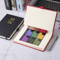 1 Piece Number Class Learning Imitation Leather Wood-free Paper Business Retro Notebook main image 6