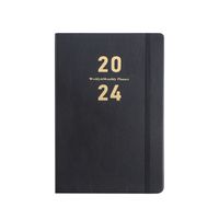 1 Piece Number Class Learning Imitation Leather Wood-free Paper Business Retro Notebook main image 3