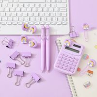 1 Set Solid Color Class Learning Plastic Metal Cute Stationary Sets main image 4