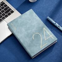 1 Piece Solid Color School Pu Leather Paper Preppy Style Notebook main image 1