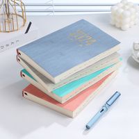 1 Piece Number Class Learning Pu Leather Retro Notebook main image 1