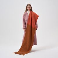Frau Vintage-stil Einfarbig Kaschmirimitat Quaste Schal sku image 2