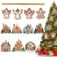 Christmas Cute Pastoral Gingerbread Pvc Indoor Party Festival Hanging Ornaments main image 6