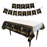 Christmas New Year Basic Simple Style Classic Style Letter Plastic Indoor Party Festival Tablecloth Banner main image 1