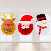 Christmas Cartoon Style Cute Christmas Tree Snowman Paper Indoor Party Festival Hanging Ornaments main image 4