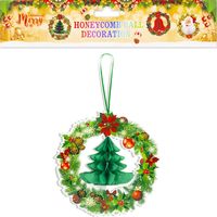 Christmas Cartoon Style Cute Christmas Tree Snowman Paper Indoor Party Festival Hanging Ornaments sku image 18
