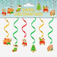 Christmas Cartoon Style Cute Christmas Tree Snowman Paper Indoor Party Festival Hanging Ornaments sku image 32