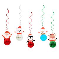 Christmas Cartoon Style Cute Christmas Tree Snowman Paper Indoor Party Festival Hanging Ornaments sku image 38