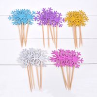 Christmas Sweet Snowflake Paper Party Festival Cake Decorating Supplies main image 1