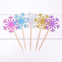 Christmas Sweet Snowflake Paper Party Festival Cake Decorating Supplies main image 3