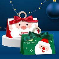 Noël Style De Bande Dessinée Père Noël Blanc Carton Fête Fournitures D'emballage Cadeau main image 1