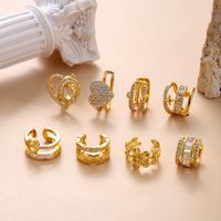 1 Piece Ear Cartilage Rings & Studs Cute Cool Style Geometric Heart Shape Copper Plating Inlay Zircon main image 6