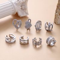 1 Piece Ear Cartilage Rings & Studs Cute Cool Style Geometric Heart Shape Copper Plating Inlay Zircon main image 5