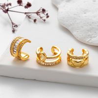 1 Piece Ear Cartilage Rings & Studs Cute Cool Style Geometric Heart Shape Copper Plating Inlay Zircon main image 3