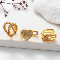 1 Piece Ear Cartilage Rings & Studs Cute Cool Style Geometric Heart Shape Copper Plating Inlay Zircon main image 4