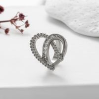 1 Piece Ear Cartilage Rings & Studs Cute Cool Style Geometric Heart Shape Copper Plating Inlay Zircon sku image 11