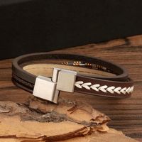 Hip Hop Retro Grano Acero Inoxidable Trenza Hombres Brazalete main image 2