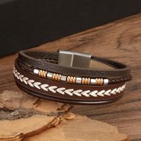 Hip Hop Retro Grano Acero Inoxidable Trenza Hombres Brazalete main image 3