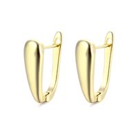 1 Pair Basic Retro Geometric Solid Color Plating Copper Alloy Brass 14K Gold Plated Ear Studs main image 9