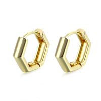1 Pair Basic Retro Geometric Solid Color Plating Copper Alloy Brass 14K Gold Plated Ear Studs main image 5