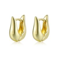 1 Pair Basic Retro Geometric Solid Color Plating Copper Alloy Brass 14K Gold Plated Ear Studs main image 2