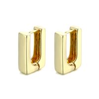 1 Pair Basic Retro Geometric Solid Color Plating Copper Alloy Brass 14K Gold Plated Ear Studs main image 10