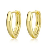1 Pair Basic Retro Geometric Solid Color Plating Copper Alloy Brass 14K Gold Plated Ear Studs main image 7