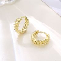 1 Pair Basic Retro Geometric Solid Color Plating Copper Alloy Brass 14K Gold Plated Ear Studs main image 4