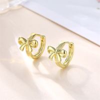 1 Pair Basic Retro Heart Shape Bow Knot Plating Copper Alloy Brass 14K Gold Plated Ear Studs main image 10