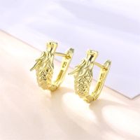 1 Pair Basic Retro Heart Shape Bow Knot Plating Copper Alloy Brass 14K Gold Plated Ear Studs main image 7