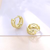 1 Pair Basic Retro Heart Shape Bow Knot Plating Copper Alloy Brass 14K Gold Plated Ear Studs main image 3