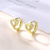 1 Pair Basic Retro Heart Shape Bow Knot Plating Copper Alloy Brass 14K Gold Plated Ear Studs main image 2