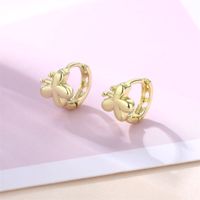 1 Pair Basic Retro Heart Shape Bow Knot Plating Copper Alloy Brass 14K Gold Plated Ear Studs sku image 4