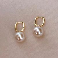 1 Pair Lady Printing Plating Imitation Pearl Drop Earrings main image 5