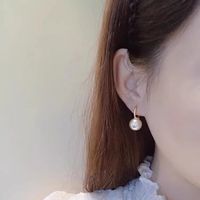 1 Pair Lady Printing Plating Imitation Pearl Drop Earrings main image 2