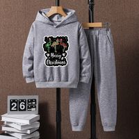 Christmas Casual Cartoon Polyester Boys Clothing Sets sku image 13