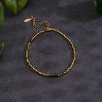 Simple Style Solid Color Stainless Steel Natural Stone Beaded Handmade Plating 18k Gold Plated Bracelets main image 10