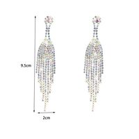 1 Pair Simple Style Solid Color Plating Inlay Copper Rhinestones Silver Plated Drop Earrings main image 3