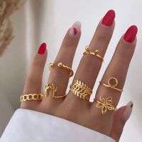 Simple Style Classic Style Rabbit Floral Alloy Hollow Out Women's Rings sku image 1