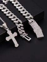 Gothic Hip-hop Punk Cross Zinc Alloy Plating Inlay Rhinestones 18k Gold Plated Men's Pendant Necklace main image 4