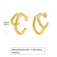 1 Pair Simple Style Classic Style Roman Style Solid Color 304 Stainless Steel Gold Plated Ear Studs sku image 1