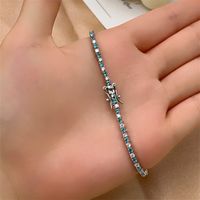 Hip-hop Vintage Style Simple Style Solid Color Copper Plating Inlay Gem Silver Plated Bracelets main image 1