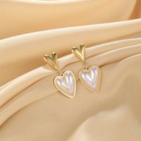 1 Pair Vintage Style Heart Shape Plating 304 Stainless Steel Drop Earrings main image 3
